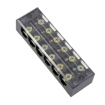 Harfington Uxcell 6 Positions Dual Rows 600V 60A Wire Barrier Block Terminal Strip TBC-6006