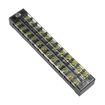 uxcell Uxcell Dual Rows 12P 600V 25A Wire Barrier Block Terminal Strip TB-2512L