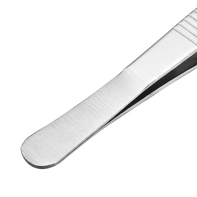 Harfington Uxcell 2 Pcs 5-Inch Stainless Steel Tweezers with Curved Serrated Tip