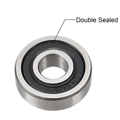 Harfington Uxcell Deep Groove Ball Bearings Metric Double Seal Chrome Steel ABEC1 Z1