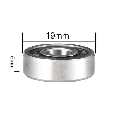 Harfington Uxcell Deep Groove Ball Bearings Metric Double Seal Chrome Steel ABEC1 Z1