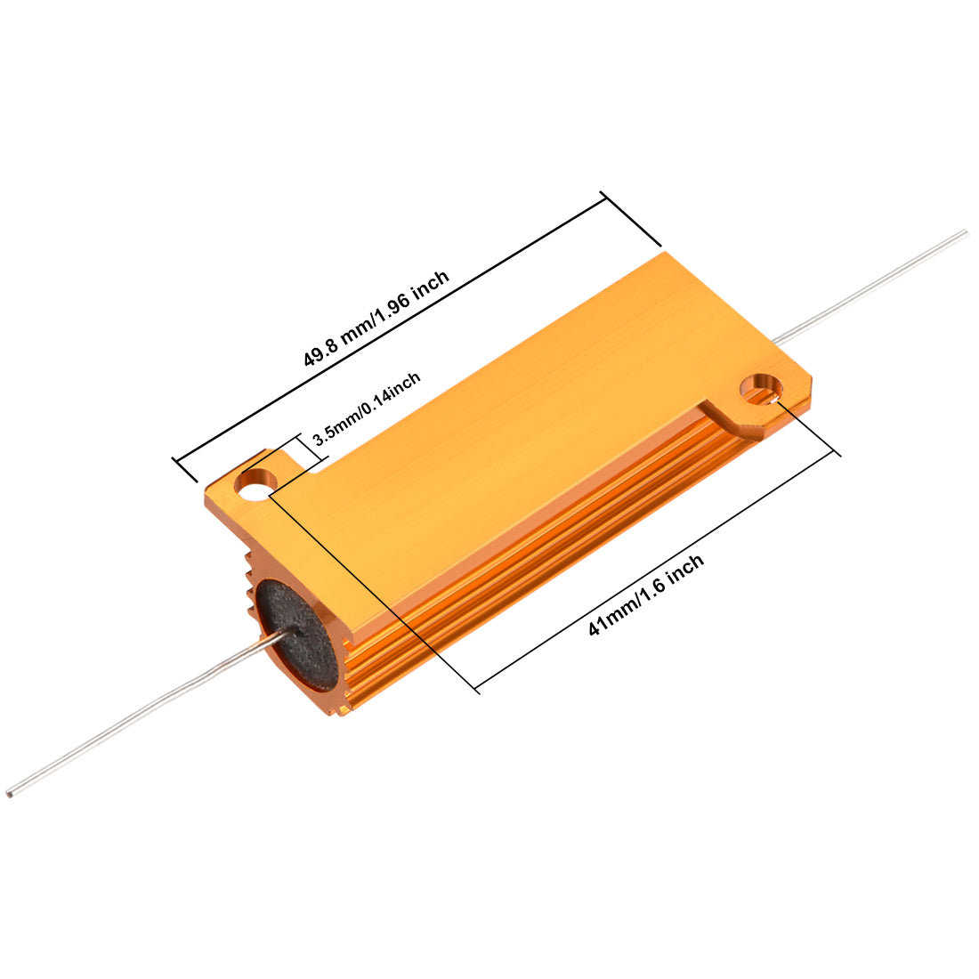 uxcell Uxcell 50W 4 Ohm 5% Aluminiumgehäuse Widerstand Schraubgewinde Gehäuse Gehäuse Aluminiumgehäuse Drahtgewickelter Widerstand Goldton 1St