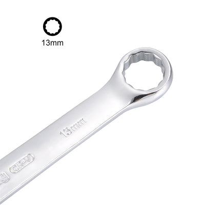 Harfington Uxcell Metric 13mm 12-Point Box Open End Combination Wrench Chrome Finish, Cr-V