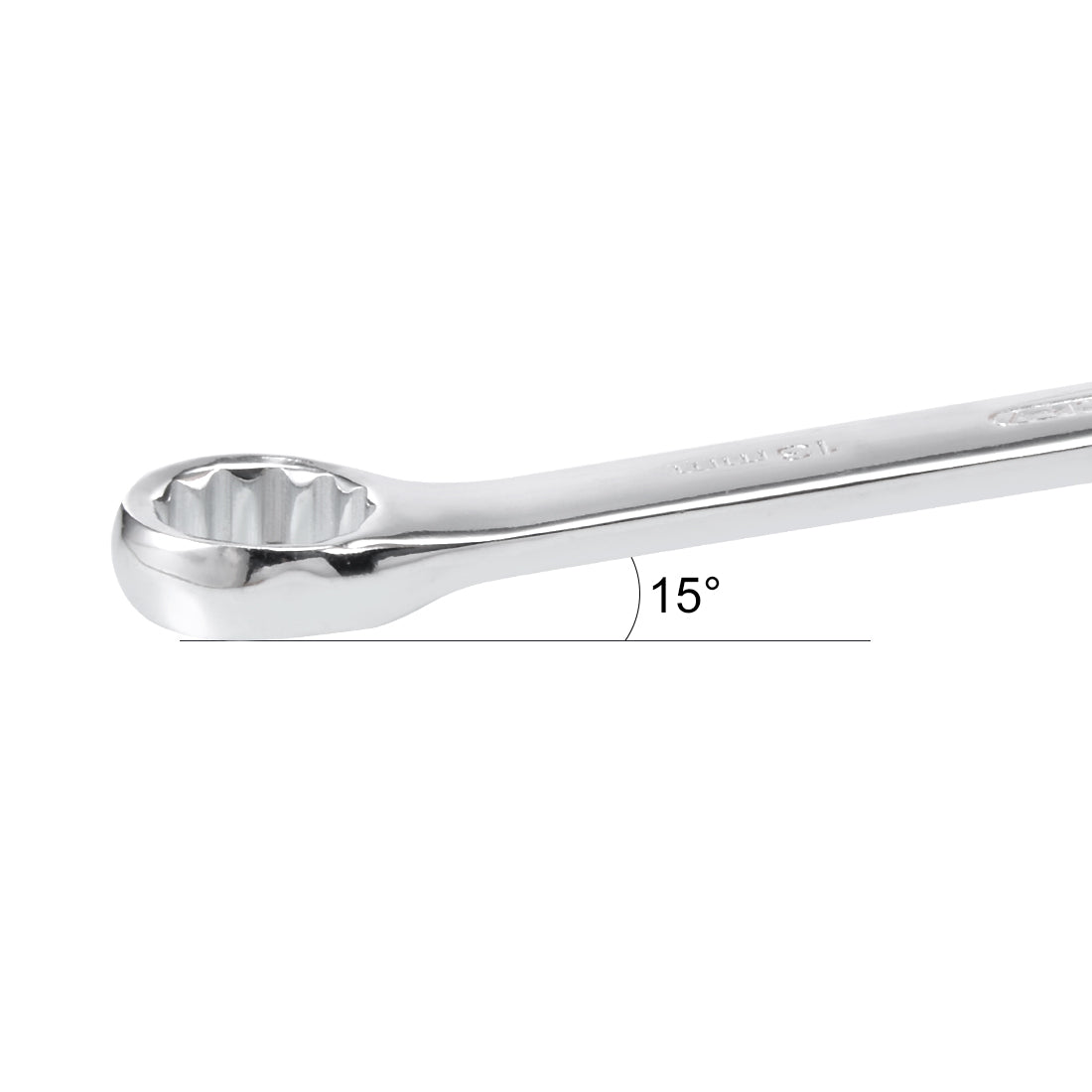 uxcell Uxcell Metric 13mm 12-Point Box Open End Combination Wrench Chrome Finish, Cr-V