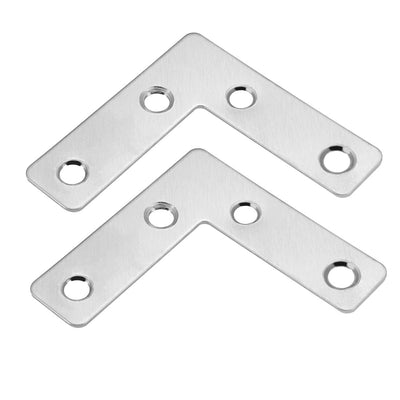 uxcell Uxcell Flat Plate  L Shape, 50mmx50mm, 304 Stainless Steel Angle Corner Brace Repair Brackets 5pcs