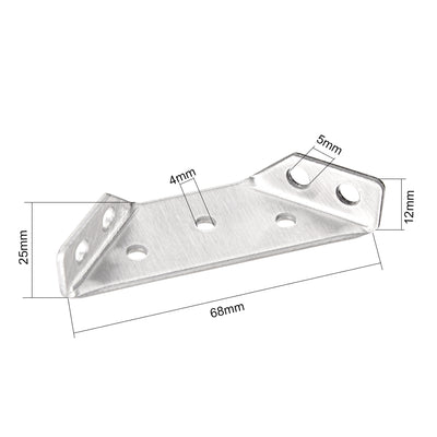 Harfington Uxcell Cabinet Cupboard Stainless Steel Flange Corner Brace Angle Brackets  20pcs