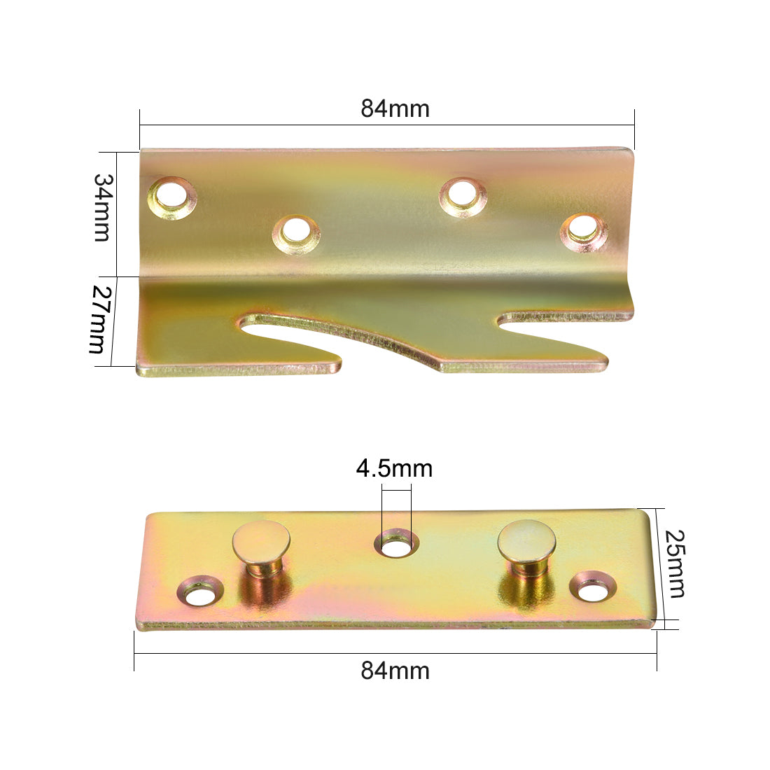 uxcell Uxcell 4 Sets Furniture Wood Bed Rail Bracket Fitting Snap Connectors