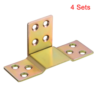 Harfington Uxcell Wood Bed Rail Metal Bracket Fastener Fitting Color zinc 4 Sets