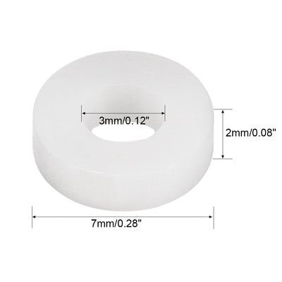 Harfington Uxcell 50stk. ABS Runde Isolierung Spalte Standoff Unterstützung Spacer 7x3x2mm Weiß DE de