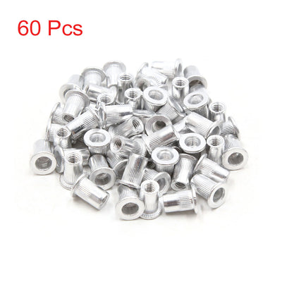 uxcell Uxcell 60pcs Aluminum Alloy Flat Head Rivet Nut Insert  for Car