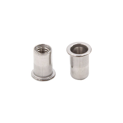 Harfington Uxcell 20pcs M8 Thread 304 Stainless Steel Flat Head Rivet Nut Insert  for Car