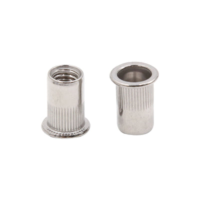 Harfington Uxcell 40pcs M8 Thread 304 Stainless Steel Flat Head Rivet Nut Insert  for Car