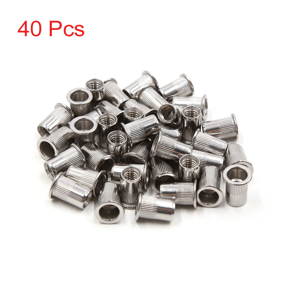 uxcell Uxcell 40pcs M8 Thread 304 Stainless Steel Flat Head Rivet Nut Insert  for Car