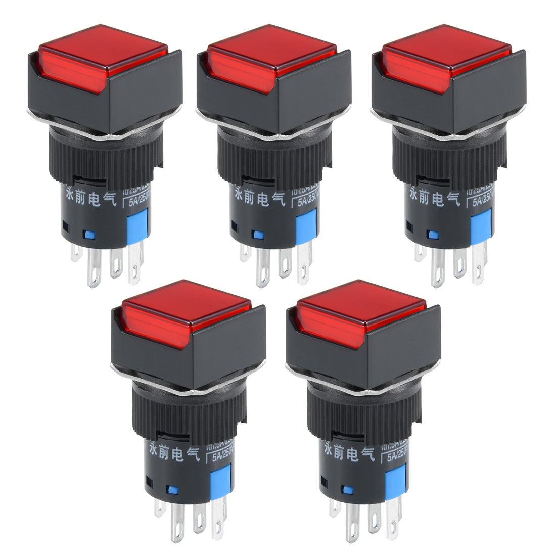 Harfington Momentaner Druckknopfschalter LED-Licht Quadratischer Knopf