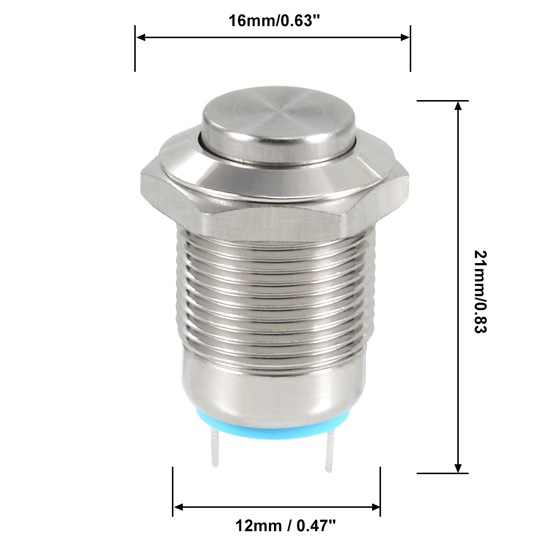 uxcell Uxcell Momentan Metall Druck Bottem Schalter 12mm Montage Dmr 2A SPST 1NO 2P hoch eben DE de