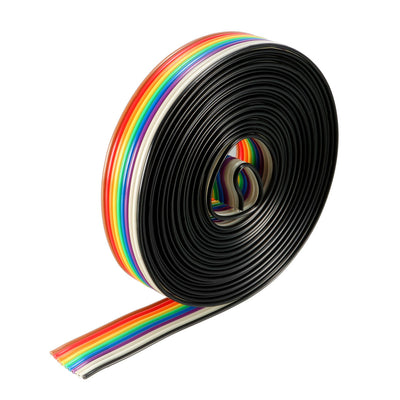 uxcell Uxcell Flat Ribbon Cable 10P Rainbow IDC Wire 1.27mm Pitch 3 Meters