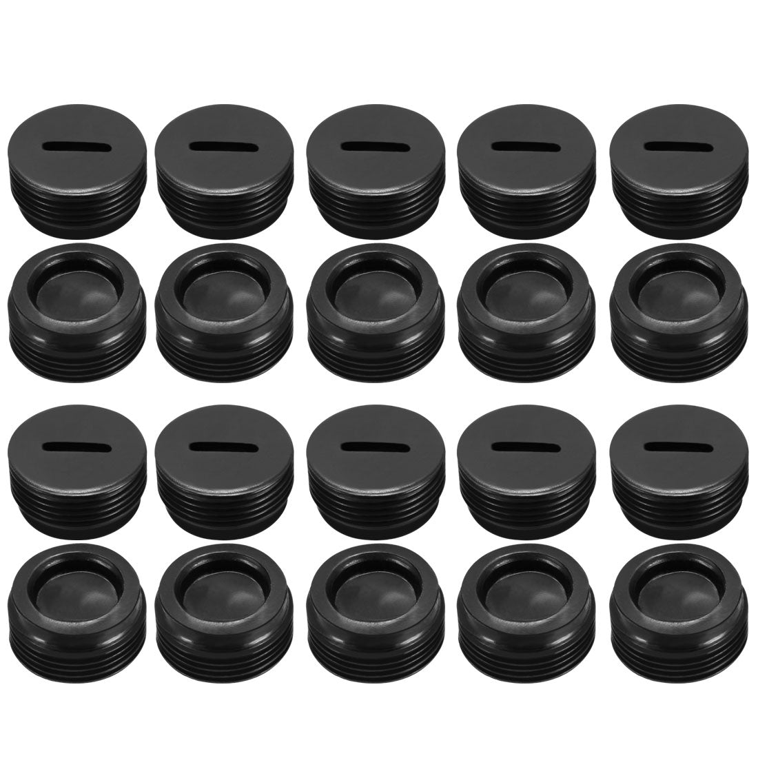 uxcell Uxcell Carbon Brush Holder Caps 16mm O.D. 6.7mm Thickness Motor Brush Cover Plastic Fitting Thread Black 20pcs