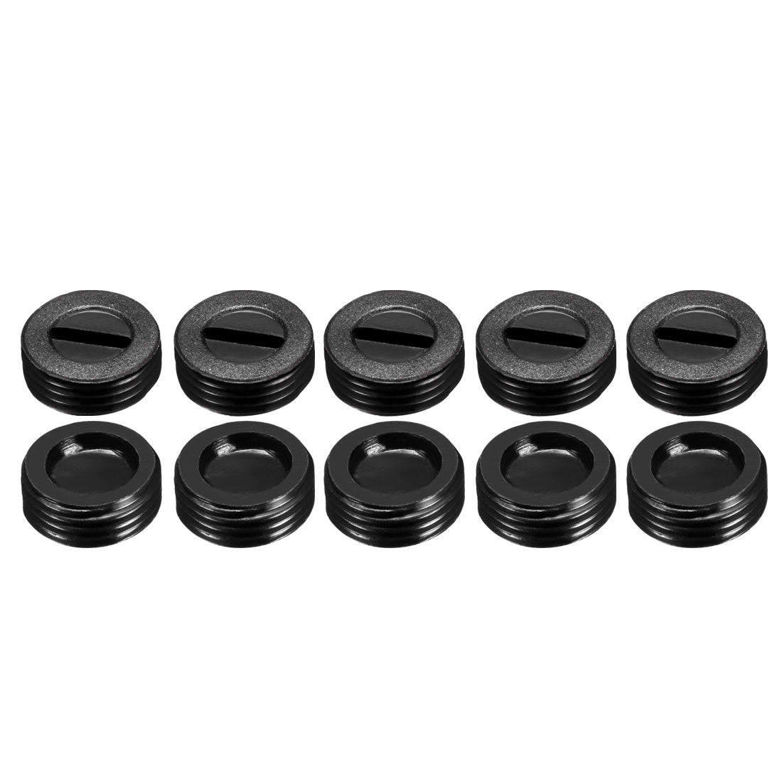 uxcell Uxcell Carbon Brush Holder Caps 12mm O.D. 5.0mm I.D. 5mm Thickness Motor Brush Cover Plastic Fitting Thread Black 10pcs