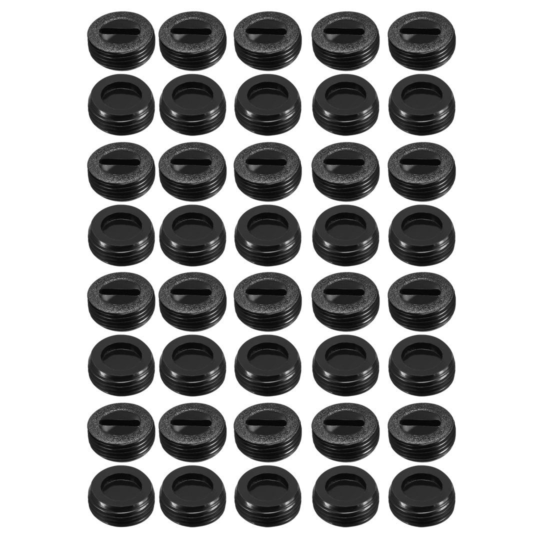 uxcell Uxcell Carbon Brush Holder Caps 13mm O.D. 8mm I.D. 5.5mm Thickness Motor Brush Cover Plastic Fitting Thread Black 40pcs