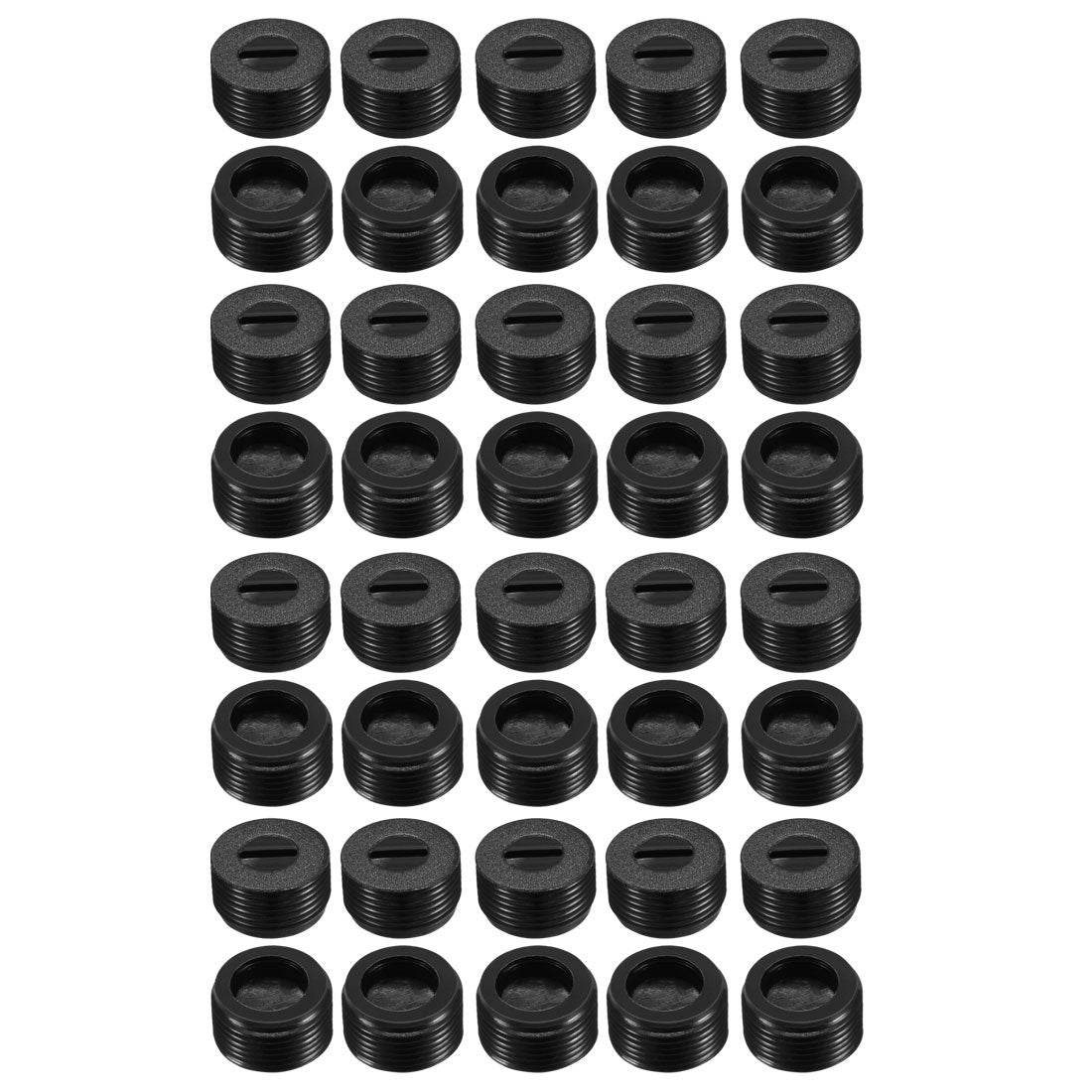 uxcell Uxcell Carbon Brush Holder Caps 15mm O.D. 9mm I.D. 8mm Thickness Motor Brush Cover Plastic Fitting Thread Black 40pcs