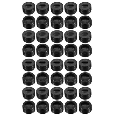 Harfington Uxcell Carbon Brush Holder Caps 15mm O.D. 9mm I.D. 8mm Thickness Motor Brush Cover Plastic Fitting Thread Black 40pcs