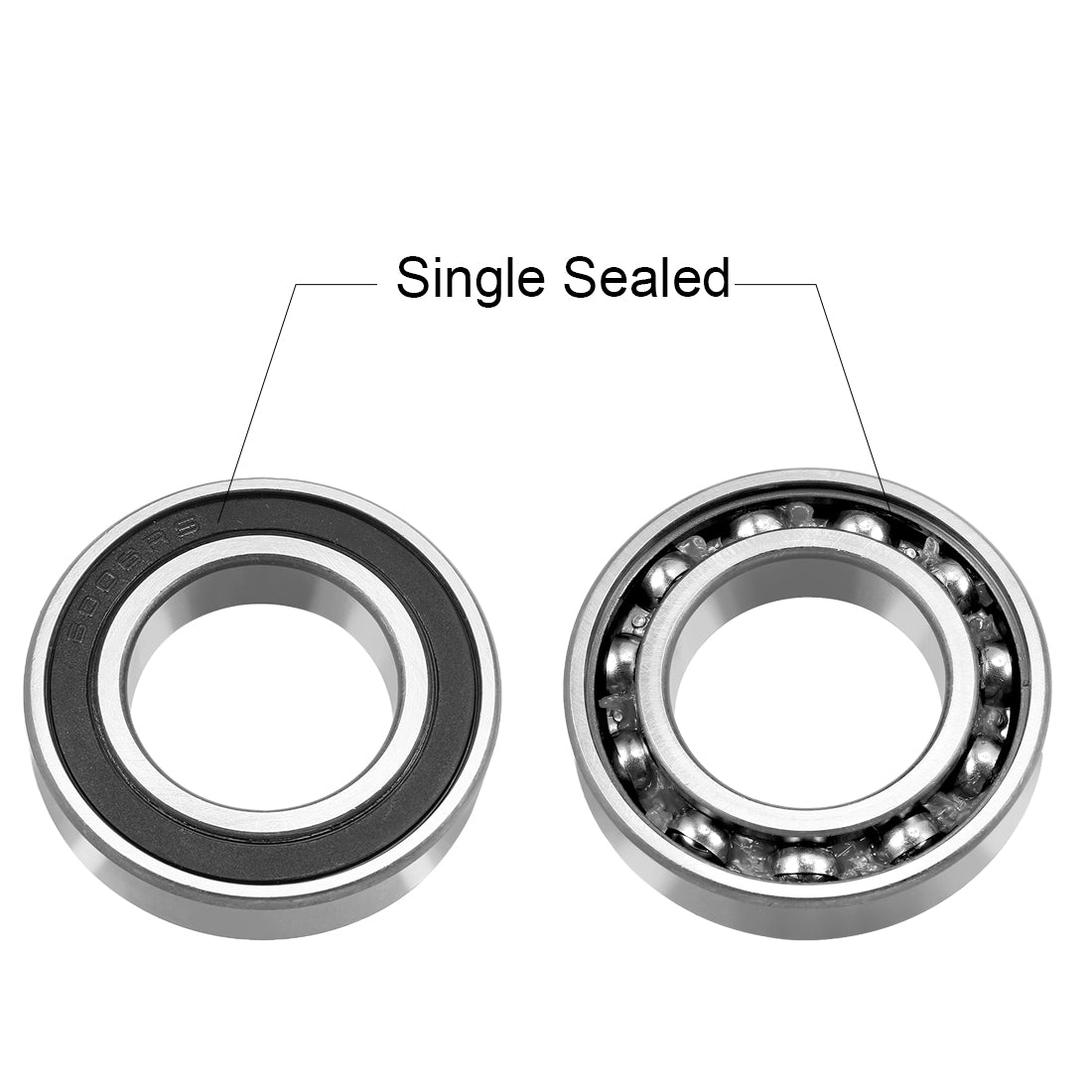 uxcell Uxcell Deep Groove Ball Bearing 6006RS Single Sealed, 30mm x 55mm x 13mm Chrome Steel Bearings