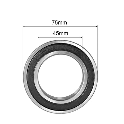 Harfington Uxcell Deep Groove Ball Bearings Metric Double Sealed Chrome Steel ABEC1 Z2 Level