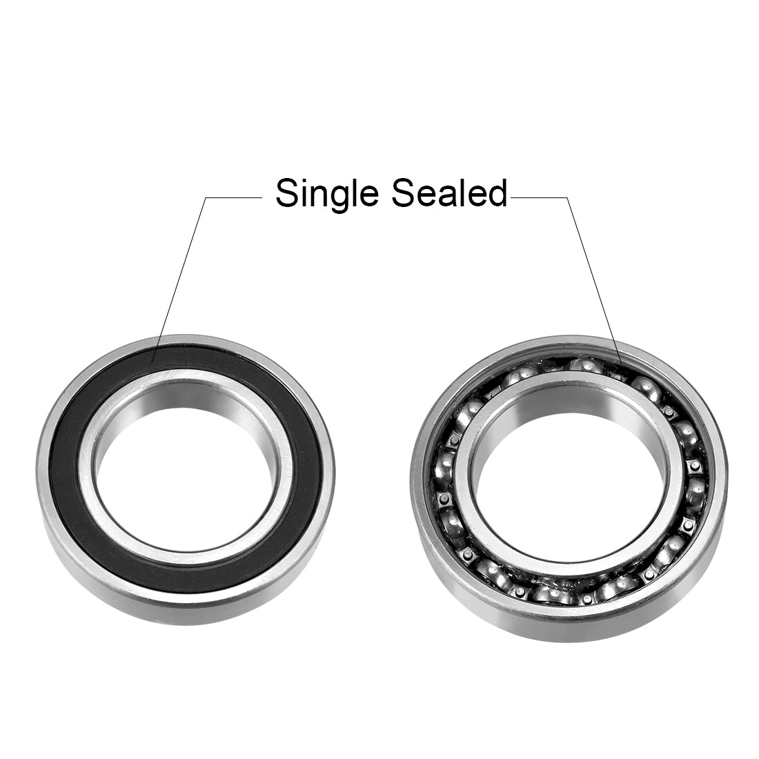 uxcell Uxcell Deep Groove Ball Bearings Single Sealed Chrome Steel