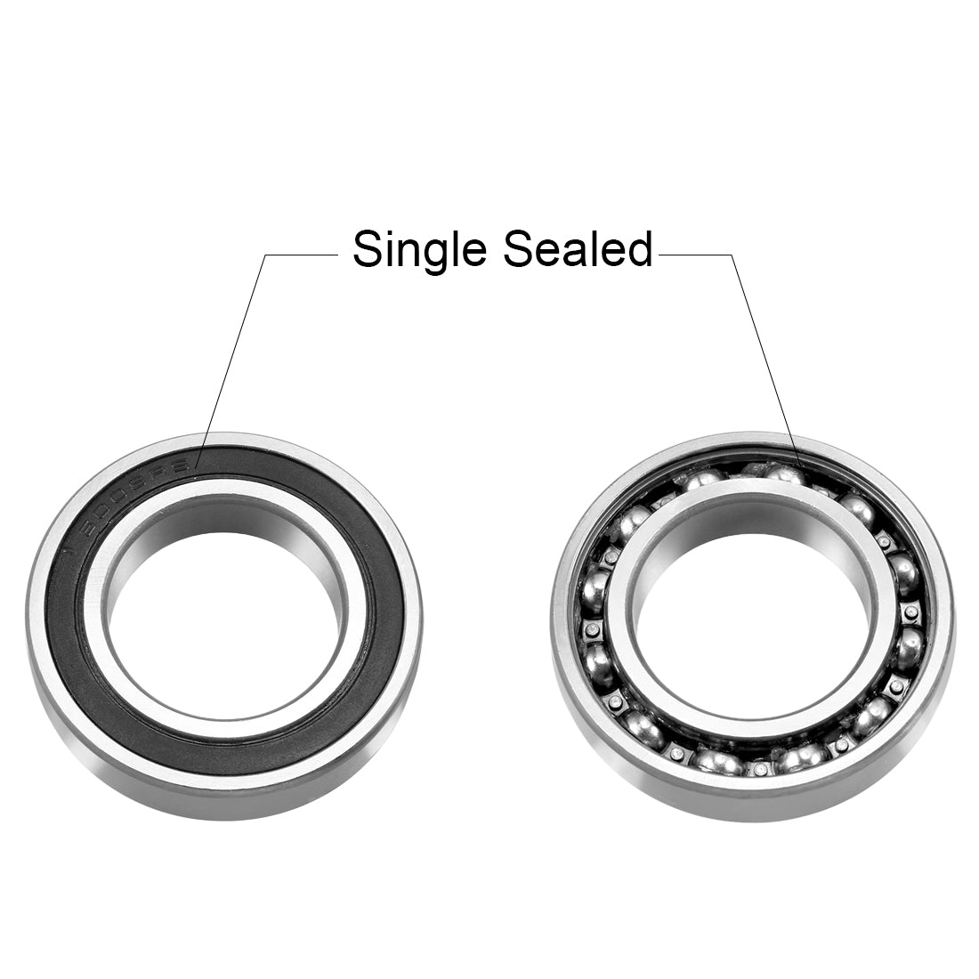 uxcell Uxcell Deep Groove Ball Bearings Single Sealed Chrome Steel