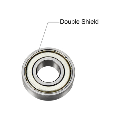 Harfington Uxcell Deep Groove Ball Bearings  Metric Double Shielded Chrome Steel ABEC1 Z2