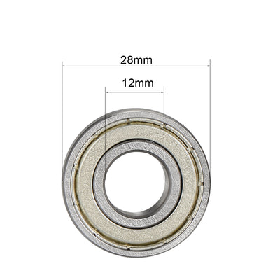 Harfington Uxcell Deep Groove Ball Bearings  Metric Double Shielded Chrome Steel ABEC1 Z2