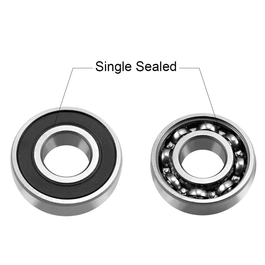 uxcell Uxcell Deep Groove Ball Bearings Metric Single Sealed Chrome Steel P0 Z2 Level