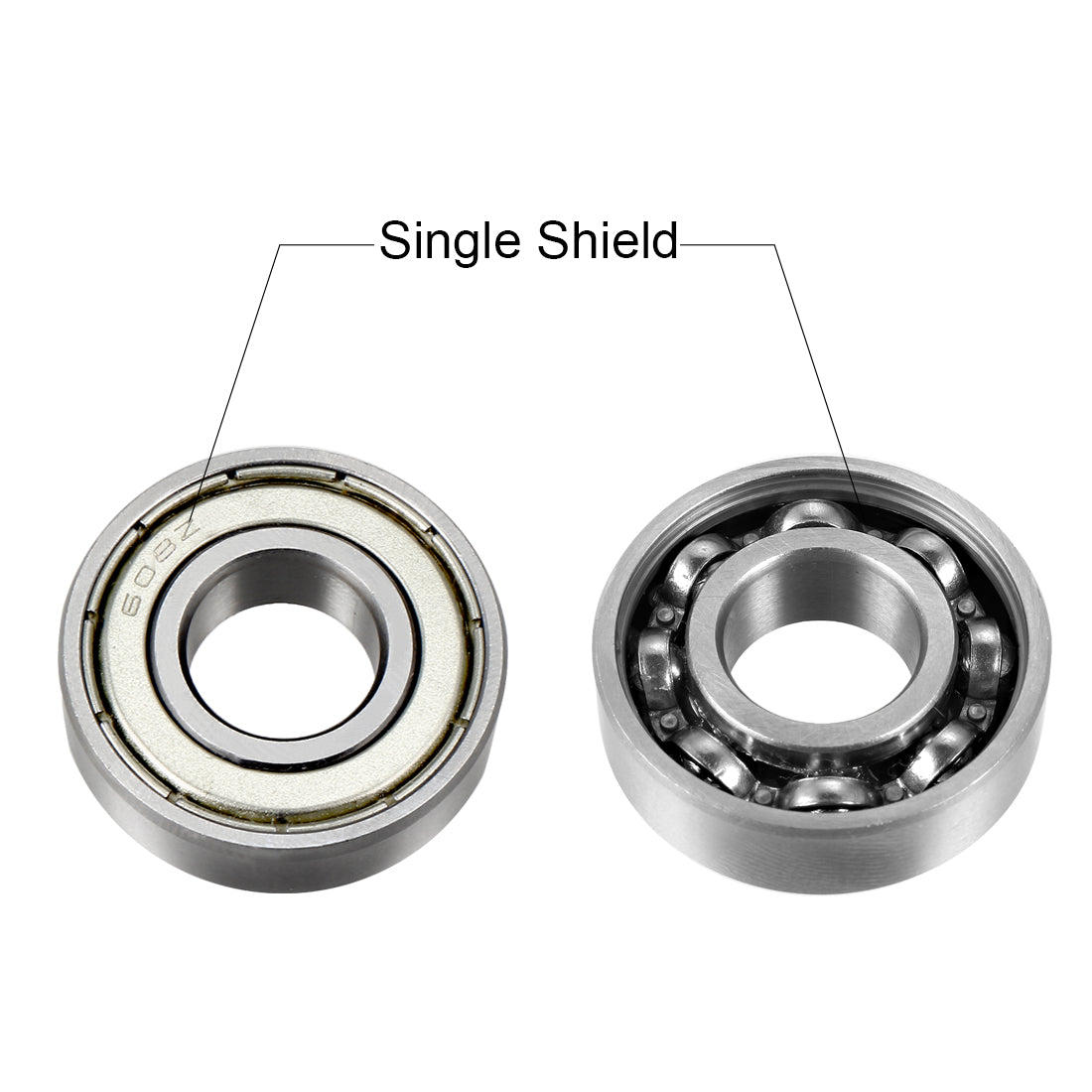 uxcell Uxcell Deep Groove Ball Bearings Metric Single Shielded Chrome Steel ABEC1 Z2