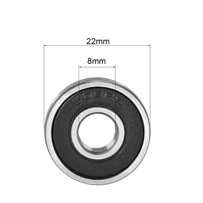 Harfington Uxcell Deep Groove Ball Bearings Metric Single Sealed Chrome Steel ABEC1 Z2