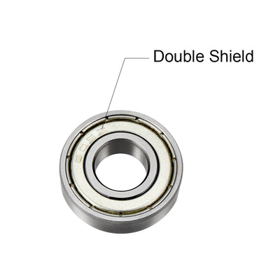 Harfington Uxcell Deep Groove Ball Bearings Metric Double Shielded Chrome Steel ABEC1 Z1 Level