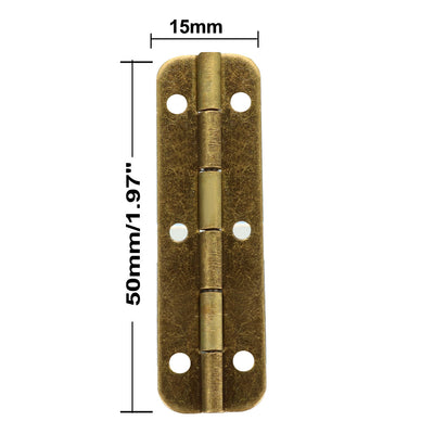 Harfington Uxcell 1.97" Antique Bronze Hinges Retro Hinge Replacement with Screws 4pcs