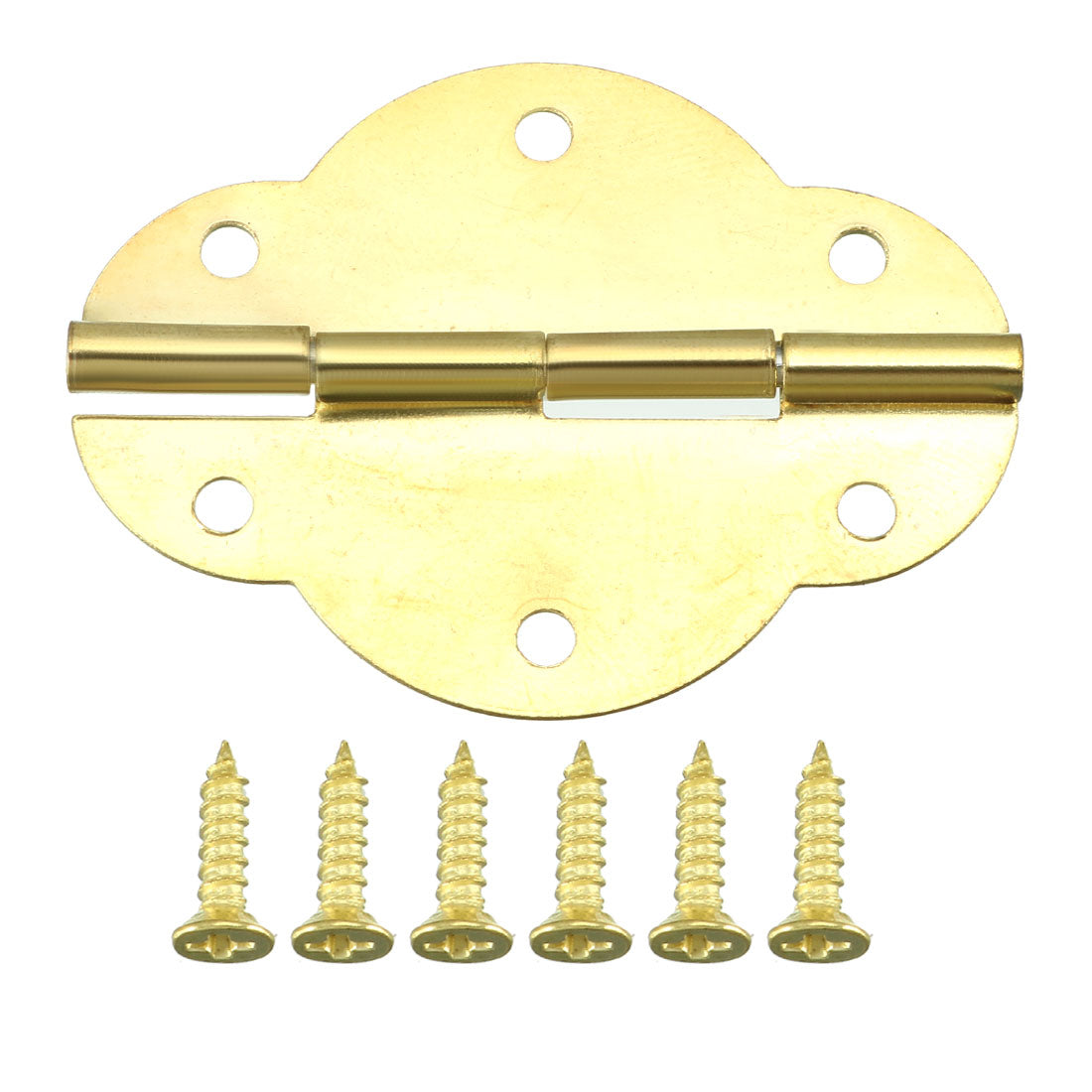 uxcell Uxcell 1.8" Golden Hinges Butterfly Shape Hinge Replacement with Screws 8pcs