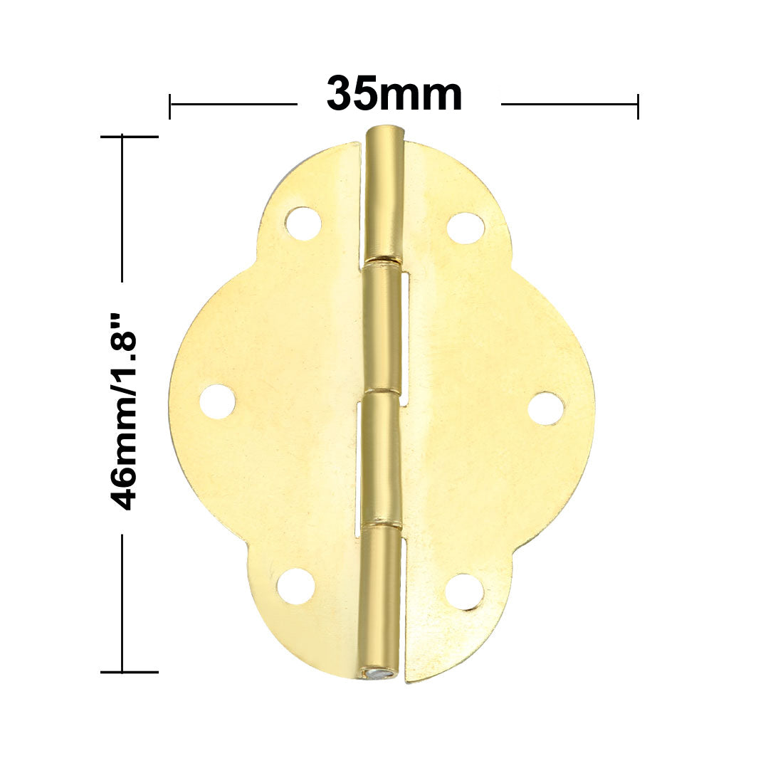 uxcell Uxcell 1.8" Golden Hinges Butterfly Shape Hinge Replacement with Screws 8pcs