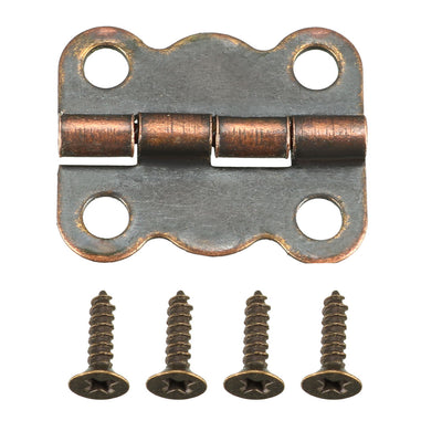 Harfington Uxcell 0.63" Antique Copper Hinges Retro Butterfly Shape Hinge Replacement with Screws 10pcs