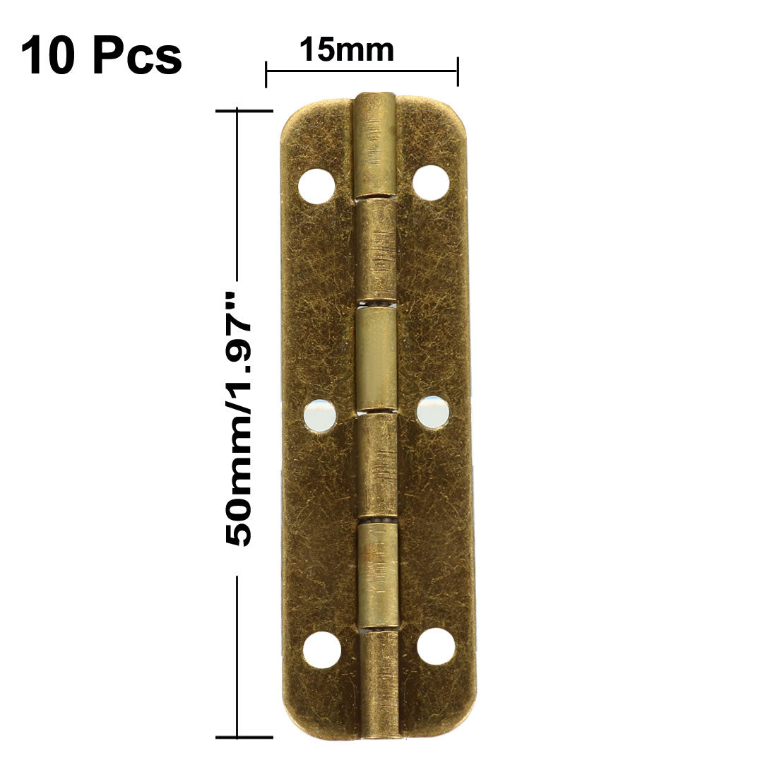 uxcell Uxcell 1.97" Antique Bronze Hinges Retro Hinge Replacement with Screws 10pcs