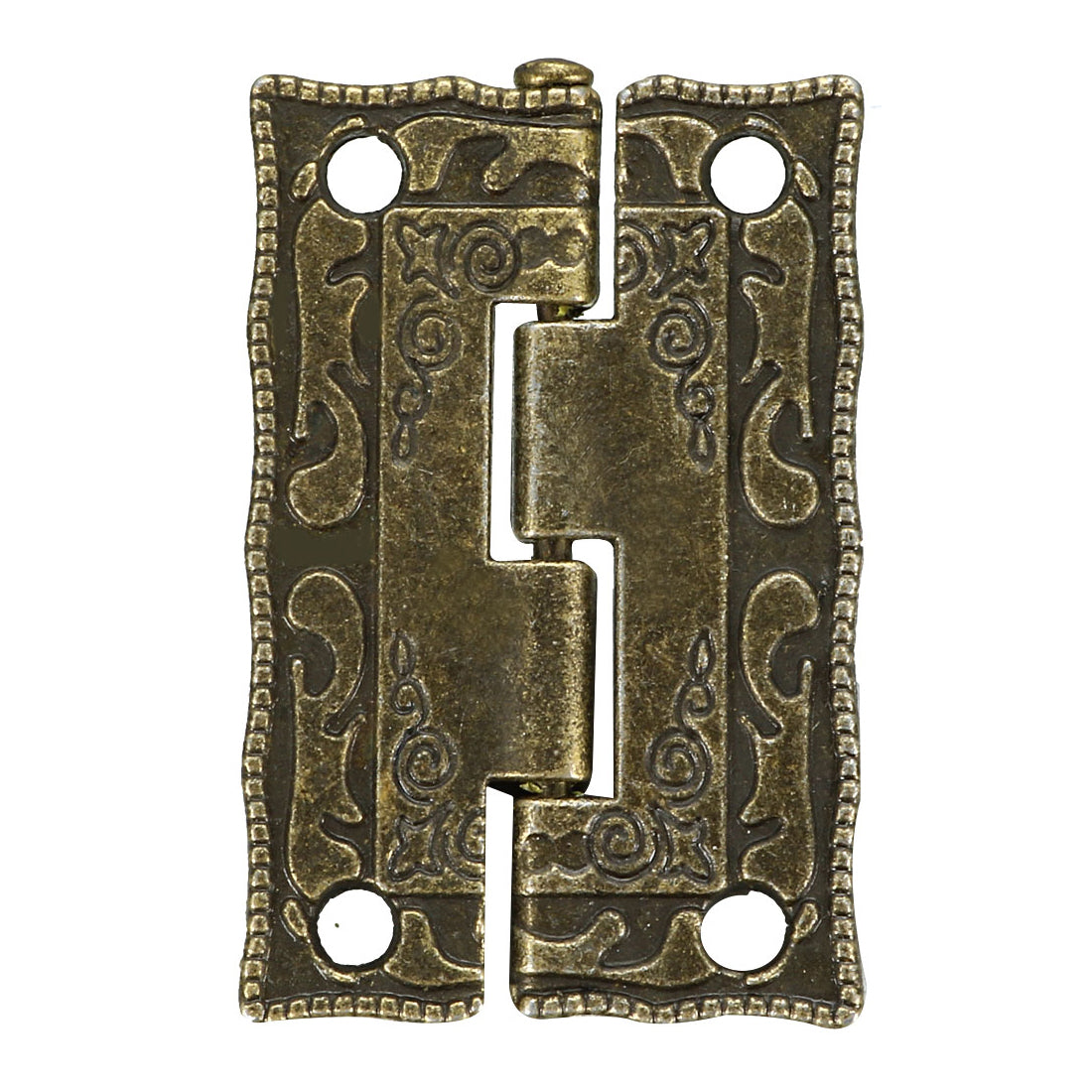 uxcell Uxcell 1.4" Antique Bronze Hinges Retro Carved Hinge Replacement with Screws 2pcs