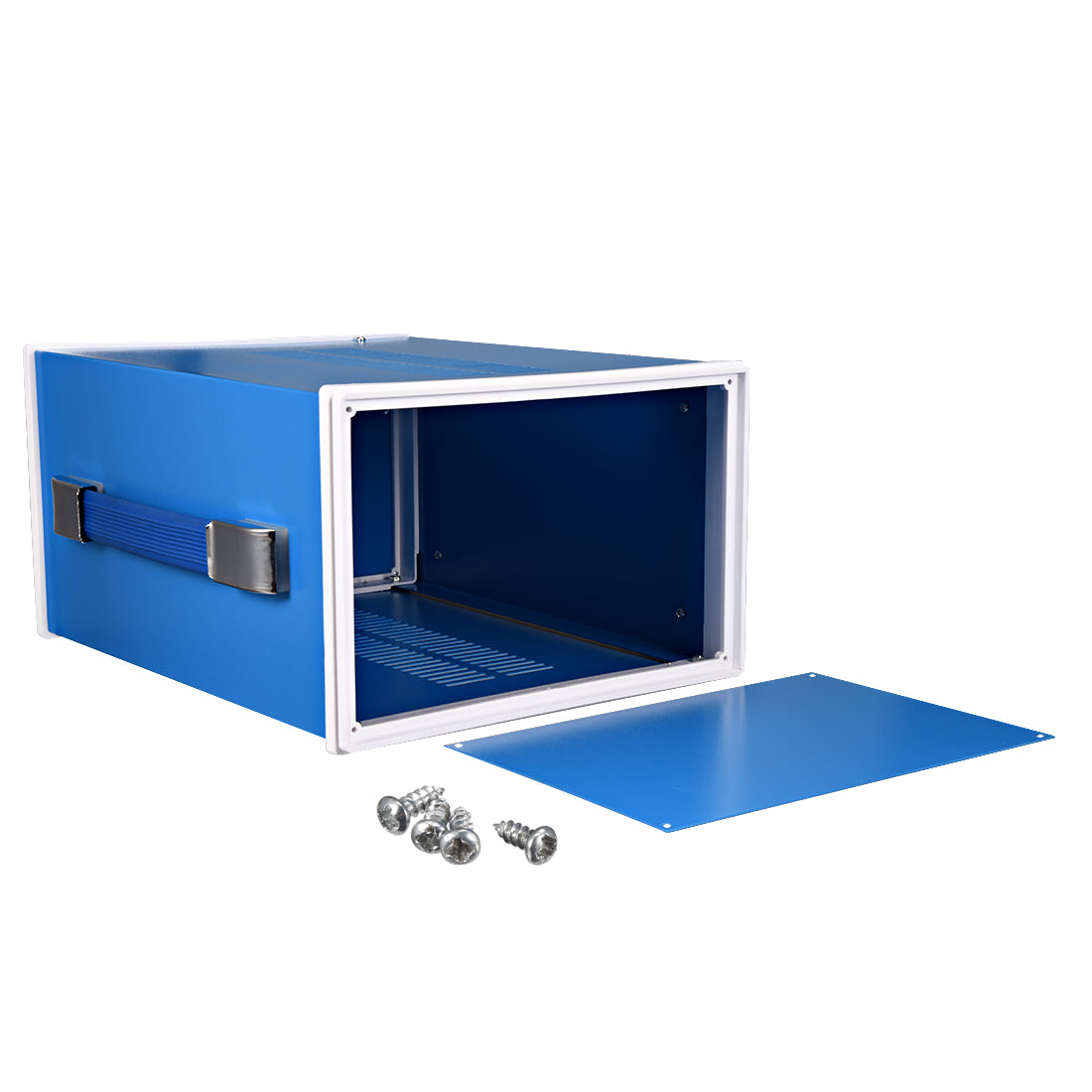 uxcell Uxcell 270*140*210mm(10.63*5.51*8.27inch) Metal Blue Project Junction Box Enclosure Case with Handle