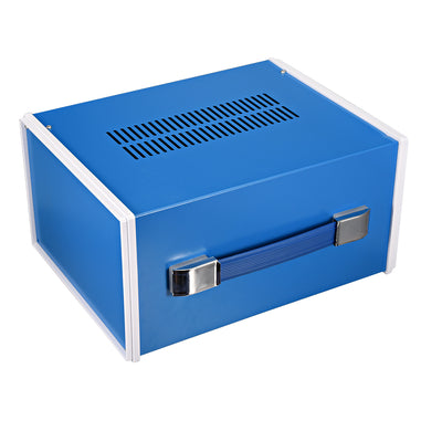 Harfington Uxcell 270*140*210mm(10.63*5.51*8.27inch) Metal Blue Project Junction Box Enclosure Case with Handle