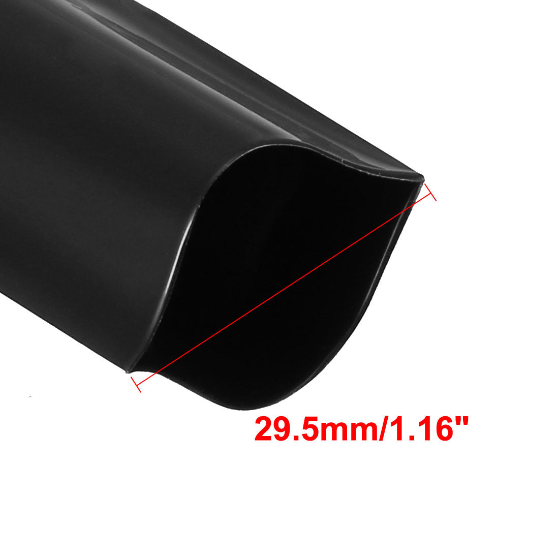 uxcell Uxcell PVC Heat Shrink Tubing 29.5mm Flat Width Heat Shrink Wrap Tube Black