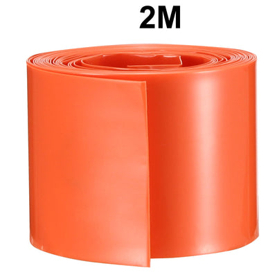 Harfington Uxcell PVC Heat Shrink Tubing 29.5mm Flat Width Heat Shrink Wrap Tube for 18650 2 Meters Length Orange