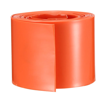 Harfington Uxcell PVC Heat Shrink Tubing 29.5mm Flat Width Heat Shrink Wrap Tube for 18650 2 Meters Length Orange