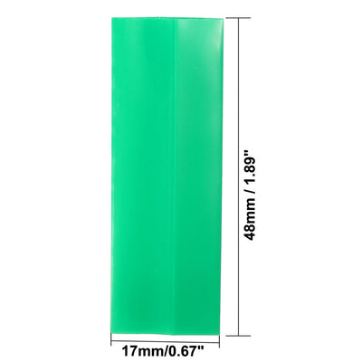 Harfington Uxcell PVC Heat Shrink Tubing 17mm Flat AAA Power Supply 48mm Length, Green, 50pcs