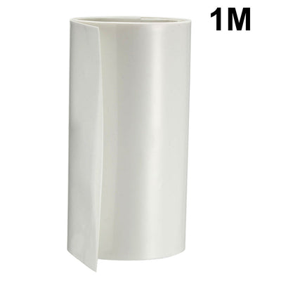 Harfington Uxcell PVC Heat Shrink Tubing 105mm Flat Width Heat Shrink Wrap Tube for 18650 Power Supplies 1 Meter Length, Rice White