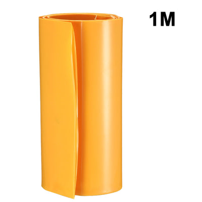 Harfington Uxcell PVC Heat Shrink Tubing 105mm Flat Width Heat Shrink Wrap Tube for 18650 Power Supplies 1 Meter Length, Yellow