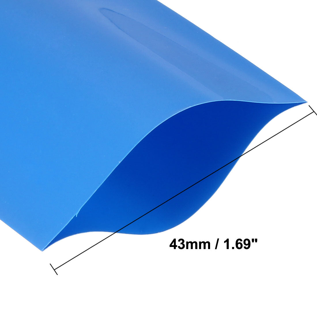 uxcell Uxcell PVC Heat Shrink Tubing 43mm Flat Width Heat Shrink Wrap Tube for 26650 Power Supplies 5 Meters Length, Blue